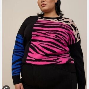 Torrid multi mixed animal print sweater